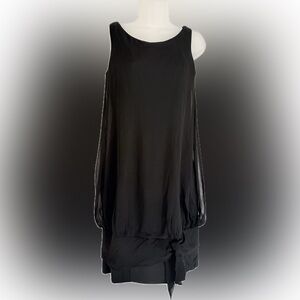 Early 1960s silk and rayon illusion dress